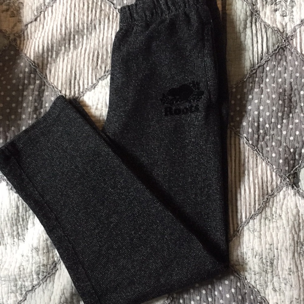 Wide leg dark salt and pepper roots sweats